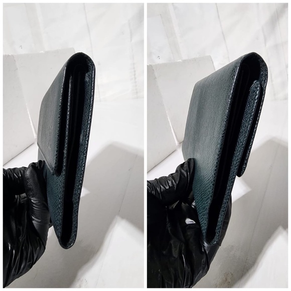 Authentic Louis Vuitton Taiga Long Flap Wallet Navy Blue - Picture 13 of 15